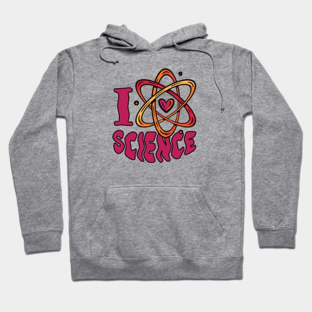 I Heart Science // Cute Science Atom Heart Hoodie by SLAG_Creative